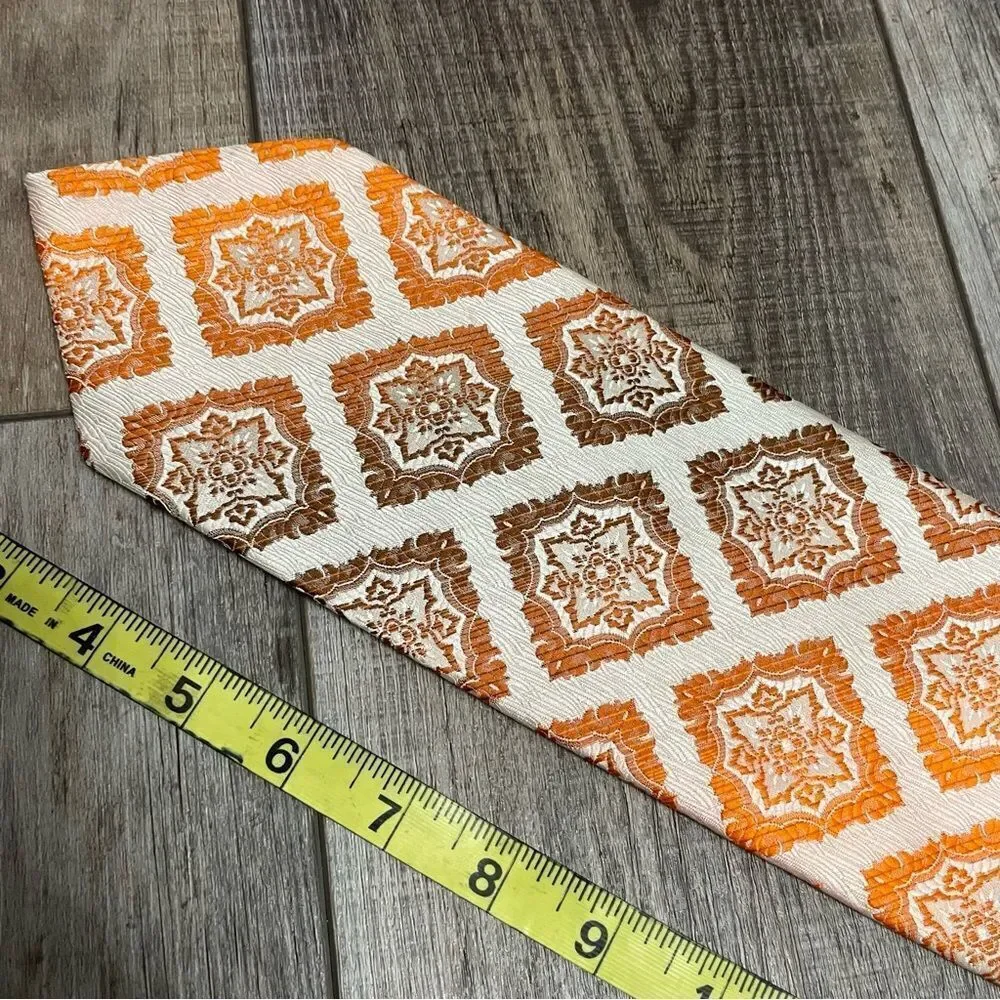 Monsieur Bernard Ombré Orange Brown over Silver Neck Tie